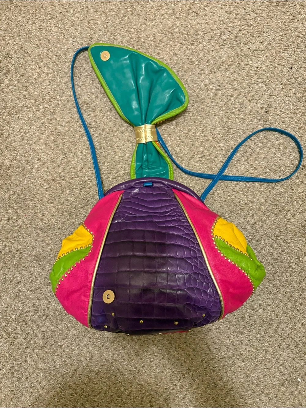 Vintage Colorful Gem-Embellished Multicolor Women's Bag